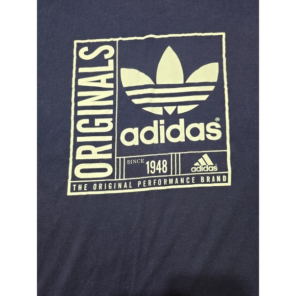 Vintage Adidas T Shirt Adult Size XLarge Navy Blue Trefoil Y2K Original 1948 90s - Picture 7 of 8